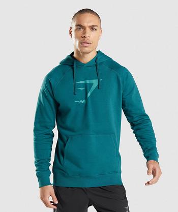 Sudadera Con Capucha Gymshark Sharkhead Infill Hombre Turquesa | CO 3618JPQ